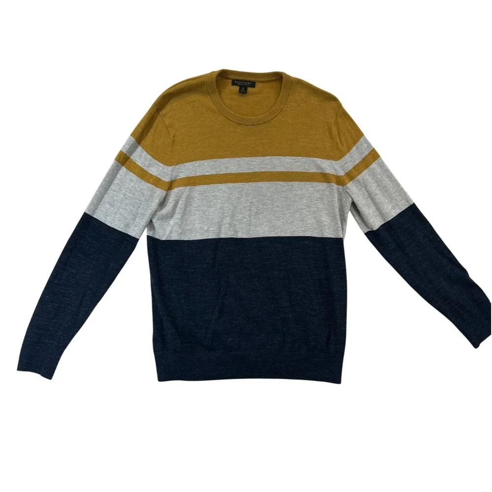 Banana Republic Sweaters Lot Mens M Striped Colorblock 1/4 Zip‎ Cotton Cashmere